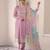 Light purple silk semi stitched wedding suits