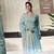 Sky blue silk semi stitched wedding suits