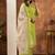 Parrot green Designer Straight Kurti Pant Dupatta Set With Embroidery And Hand Work