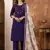 Purple Designer Straight Kurti Pant Dupatta Set With Embroidery And Hand Work