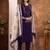Purple Designer Straight Kurti Pant Dupatta Set With Embroidery And Hand Work