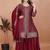 MAROON CHINON SILK  PARTY WEAR SUIT SET 