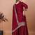 MAROON CHINON SILK  PARTY WEAR SUIT SET 