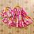 Pink printed chanderi silk lehenga and choli for girls