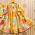 Yellow printed chanderi silk lehenga and choli for girls