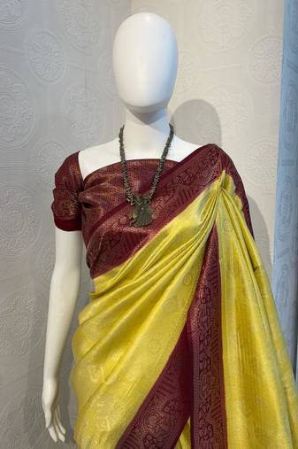 Mustard Rich Pallu Jacquard  silk blend Saree