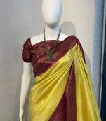 Mustard Rich Pallu Jacquard  silk blend Saree