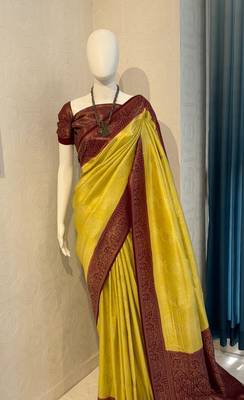 Mustard Rich Pallu Jacquard  silk blend Saree 2