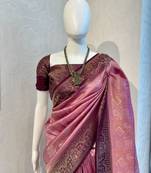 Pink Rich Pallu Jacquard  silk blend Saree