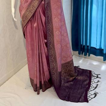 Pink Rich Pallu Jacquard  silk blend Saree 3