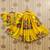Yellow printed chanderi silk lehenga and choli for girls