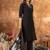 Black Designer Straight Kurti Pant Dupatta Set With Embroidery And Hand Work