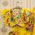 Yellow printed chanderi silk lehenga and choli for girls
