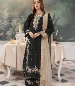 BLACK JIMMY CHOO EMBROIDERY  PARTY WEAR SALWAR SUIT