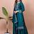 DARK GREEN CHINON SILK EMBROIDERY PARTY WEAR SILK SUIT SET 