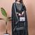 BLACK CHINON PARTY WEAR EMBROIDERY SUIT SET 
