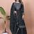 BLACK CHINON PARTY WEAR EMBROIDERY SUIT SET 
