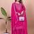 PINK CHINON PARTY WEAR EMBROIDERY  SUIT SET