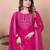 PINK CHINON PARTY WEAR EMBROIDERY  SUIT SET
