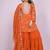 ORANGE GEORGETTE EMBROIDERY WORK STICHED SUIT SET