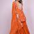 ORANGE GEORGETTE EMBROIDERY WORK STICHED SUIT SET