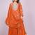 ORANGE GEORGETTE EMBROIDERY WORK STICHED SUIT SET