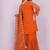 ORANGE GEORGETTE EMBROIDERY WORK STICHED SUIT SET