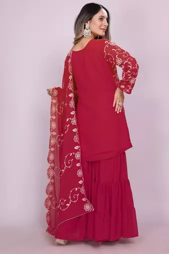 PINK Faux Georgette With digital print Anarkali Suit SET 