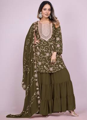 MAHENDI Georgette EMBROIDERY PARTY WEAR SUIT SET 1