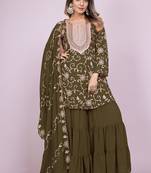 MAHENDI Georgette EMBROIDERY PARTY WEAR SUIT SET