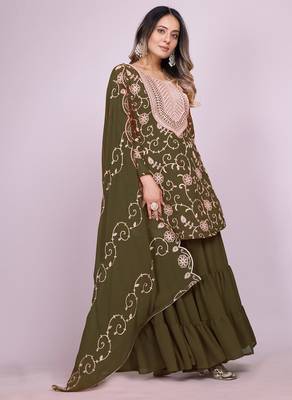 MAHENDI Georgette EMBROIDERY PARTY WEAR SUIT SET 2