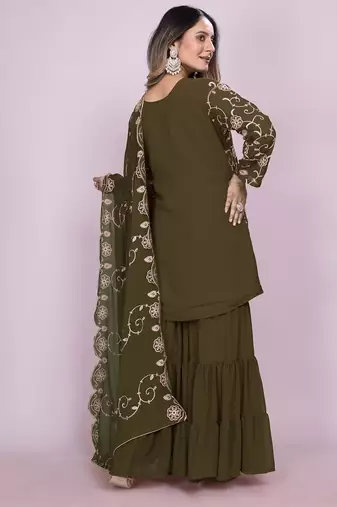 MAHENDI Georgette EMBROIDERY PARTY WEAR SUIT SET