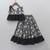 Black & cream digital print rayon lehenga choli with ruffle design – stylish one-shoulder kids festive wear