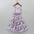Lavender & white floral digital print rayon lehenga choli – sleeveless scallop-edge top for girls (2 pc set)