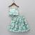 Sky blue digital floral print rayon lehenga choli for girls – scallop neck top with shell detailing (2 pc set)