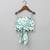 Sky blue digital floral print rayon lehenga choli for girls – scallop neck top with shell detailing (2 pc set)