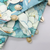 Sky blue digital floral print rayon lehenga choli for girls – scallop neck top with shell detailing (2 pc set)