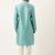 Bluish green jacquard silk kurta pajama