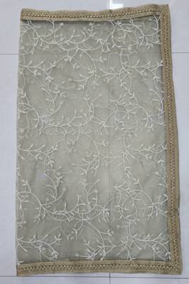 IVORY NET FABRIC LEHENGA WITH SEQUINS AND THREAD EMBROIDERY WORK 8