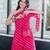 Pink One Shoulder Women Kurta Set Laheriya Print Kurta Set