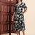 Aayumi printed black fit and flare maxi dress