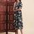 Aayumi printed black fit and flare maxi dress