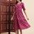 Aayumi ethnic maroon printed fit and flare maxi dress