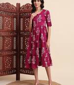 Aayumi new magenta floral printed flared maxi dress