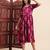 Aayumi new magenta floral printed flared maxi dress