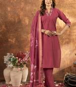 gajari Designer Straight Kurti Pant Dupatta Set With Embroidery And Hand Work