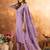 Lavender Designer Straight Kurti Pant Dupatta Set With Embroidery And Hand Work