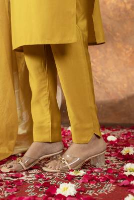 Musterd Designer Straight Kurti Pant Dupatta Set With Embroidery And Hand Work 6