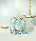 Blue silk potli bag