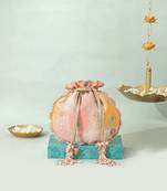 Orange silk potli bag